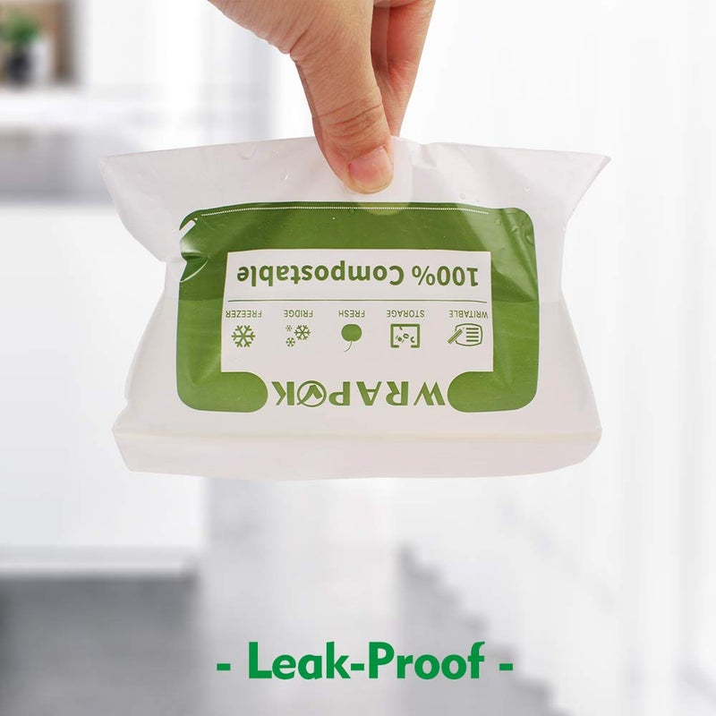 WRAPOK 100% Compostable Snack Bags Small Biodegradable Freezer Sandwich Storage Bag for Cookies Biscuits, 100 Count - 6.3 x 3.9 Inch - Image 5